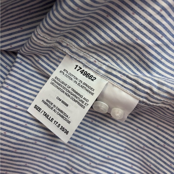 Scotch & Soda Men's Blue and White Striped Dress Shirt - Picture 2 of 7